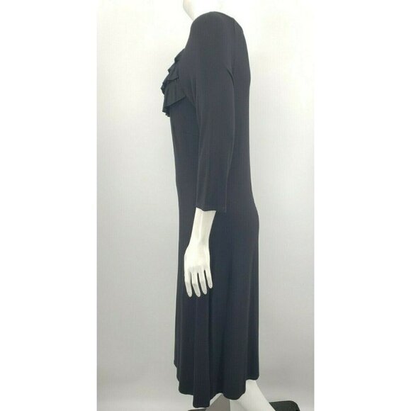 Hanna Andersson Dress Womens Small Solid Black 3/4 Sleeves - Picture 5 of 8